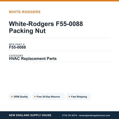 White-Rodgers F55-0088 Packing Nut — New England Supply House spec card [NESH-SPEC-CARD-V2]