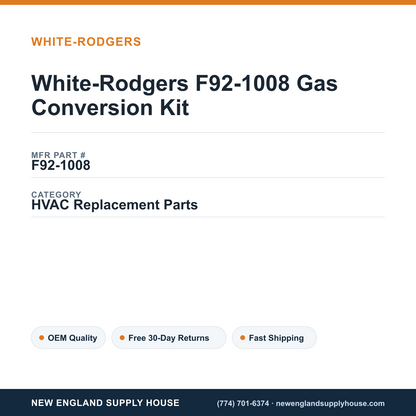 White-Rodgers F92-1008 Gas Conversion Kit — New England Supply House spec card [NESH-SPEC-CARD-V2]