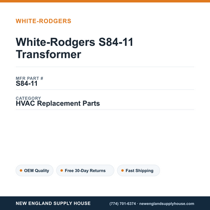 White-Rodgers S84-11 Transformer — New England Supply House spec card [NESH-SPEC-CARD-V2]