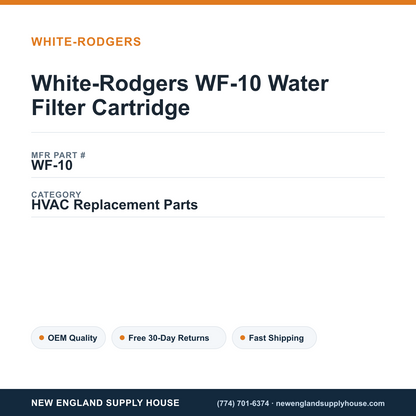 White-Rodgers WF-10 Water Filter Cartridge — New England Supply House spec card [NESH-SPEC-CARD-V2]