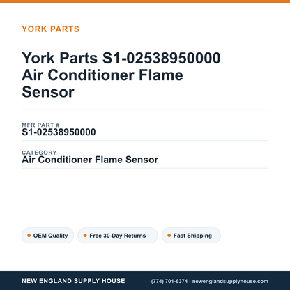 York Parts S1-02538950000 Air Conditioner Flame Sensor — New England Supply House spec card [NESH-SPEC-CARD-V2]