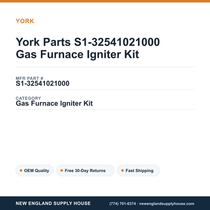 York Parts S1-32541021000 Gas Furnace Igniter Kit — New England Supply House spec card [NESH-SPEC-CARD-V2]