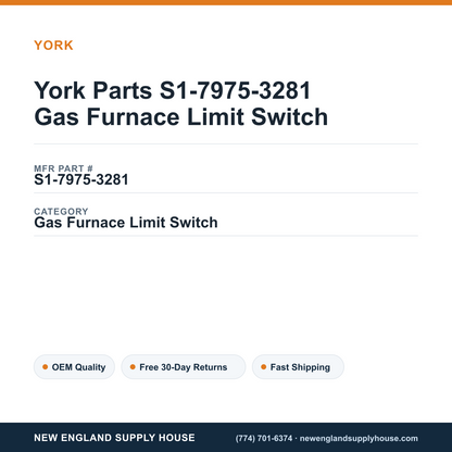 York Parts S1-7975-3281 Gas Furnace Limit Switch — New England Supply House spec card [NESH-SPEC-CARD-V2]