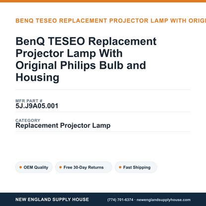 BenQ TESEO Replacement Projector Lamp With Original Philips Bulb and Housing — New England Supply House spec card [NESH-SPEC-CARD-V2]