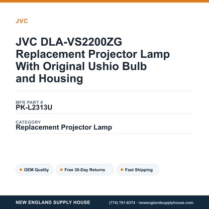 JVC DLA-VS2200ZG Replacement Projector Lamp With Original Ushio Bulb and Housing — New England Supply House spec card [NESH-SPEC-CARD-V2]