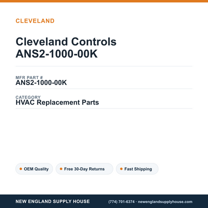 Cleveland Controls ANS2-1000-00K — New England Supply House spec card [NESH-SPEC-CARD-V2]