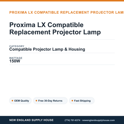 Proxima LX Compatible Replacement Projector Lamp specifications - New England Supply House spec card [NESH-SPEC-CARD-V2]