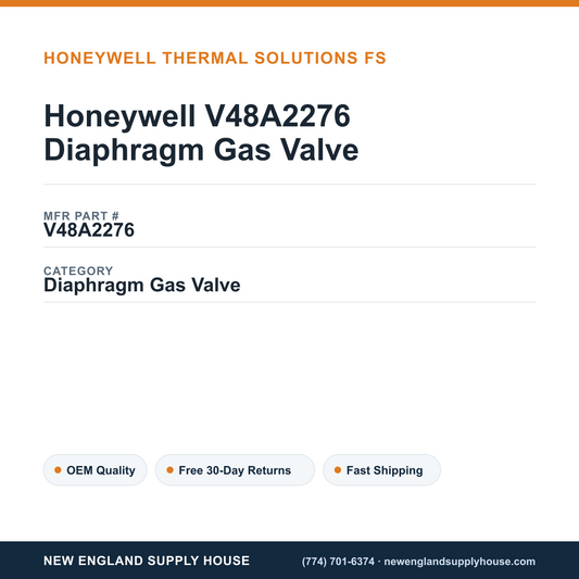 Honeywell V48A2276 Diaphragm Gas Valve — New England Supply House spec card [NESH-SPEC-CARD-V2]