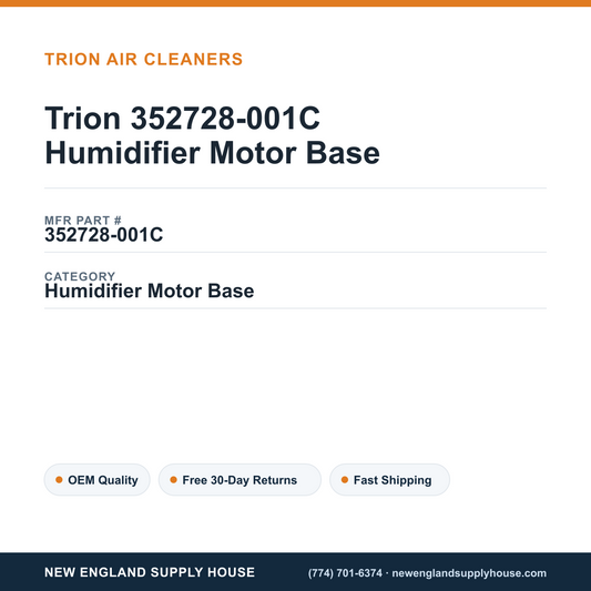 Trion 352728-001C Humidifier Motor Base — New England Supply House spec card [NESH-SPEC-CARD-V2]