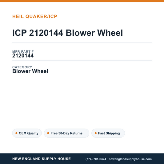 ICP 2120144 Blower Wheel — New England Supply House spec card [NESH-SPEC-CARD-V2]