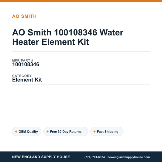 AO Smith 100108346 Water Heater Element Kit — New England Supply House spec card [NESH-SPEC-CARD-V2]