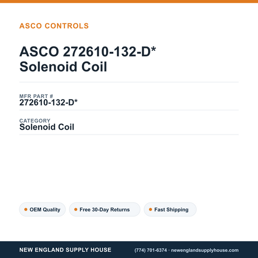 ASCO 272610-132-D* Solenoid Coil — New England Supply House spec card [NESH-SPEC-CARD-V2]