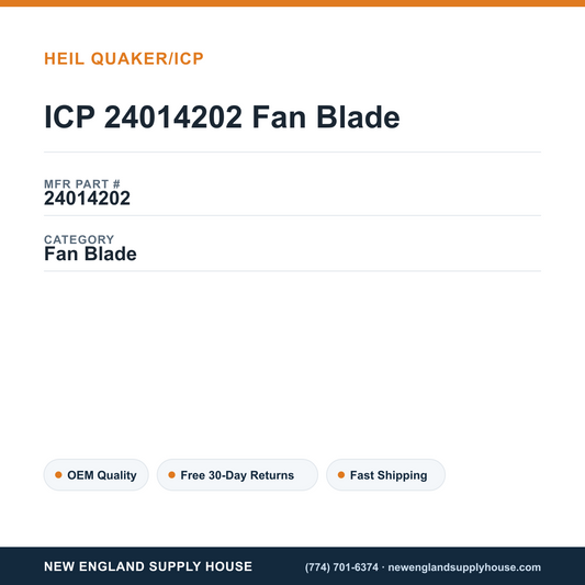 ICP 24014202 Fan Blade — New England Supply House spec card [NESH-SPEC-CARD-V2]