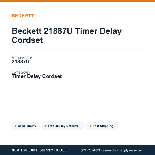 Beckett 21887U Timer Delay Cordset — New England Supply House spec card [NESH-SPEC-CARD-V2]