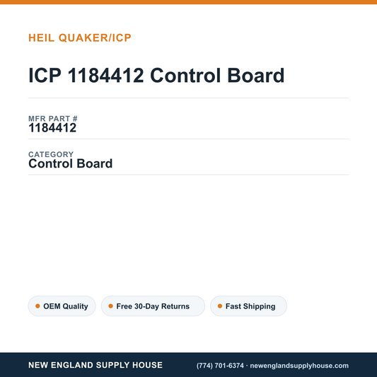 ICP 1184412 Control Board — New England Supply House spec card [NESH-SPEC-CARD-V2]