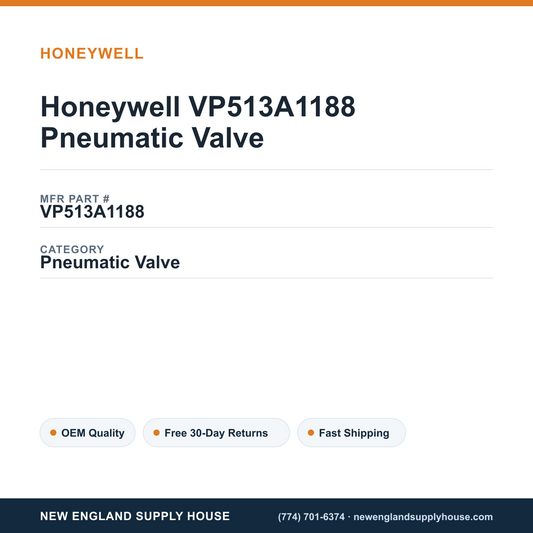 Honeywell VP513A1188 Pneumatic Valve — New England Supply House spec card [NESH-SPEC-CARD-V2]