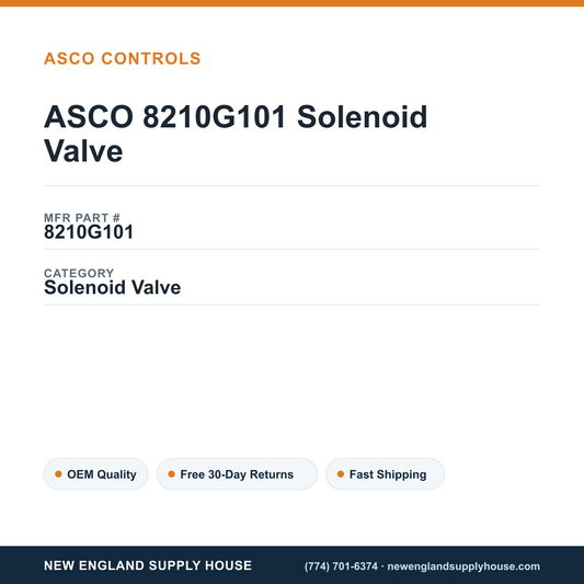 ASCO 8210G101 Solenoid Valve — New England Supply House spec card [NESH-SPEC-CARD-V2]