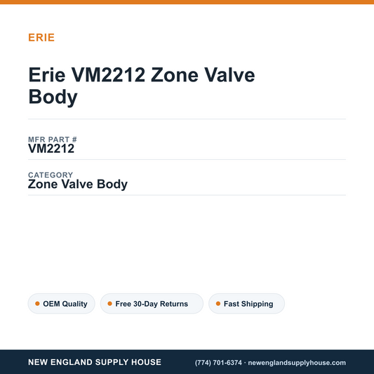 Erie VM2212 Zone Valve Body — New England Supply House spec card [NESH-SPEC-CARD-V2]
