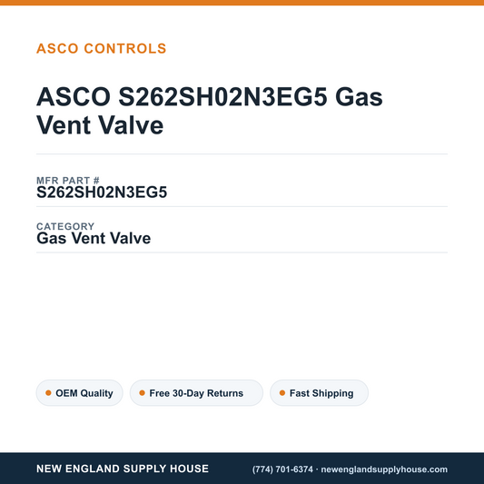 ASCO S262SH02N3EG5 Gas Vent Valve — New England Supply House spec card [NESH-SPEC-CARD-V2]