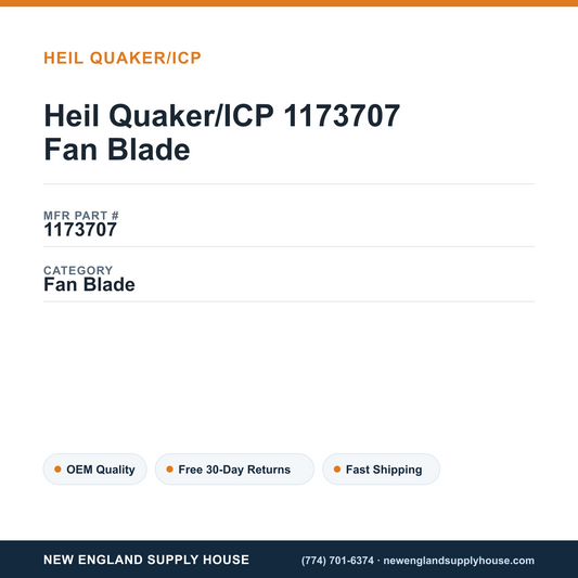 Heil Quaker/ICP 1173707 Fan Blade — New England Supply House spec card [NESH-SPEC-CARD-V2]