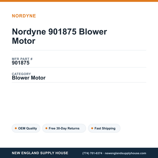 Nordyne 901875 Blower Motor — New England Supply House spec card [NESH-SPEC-CARD-V2]