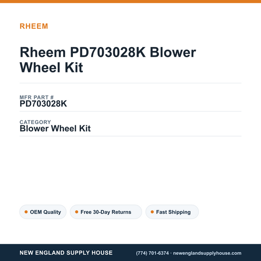 Rheem PD703028K Blower Wheel Kit — New England Supply House spec card [NESH-SPEC-CARD-V2]