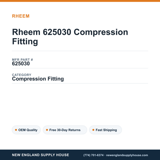Rheem 625030 Compression Fitting — New England Supply House spec card [NESH-SPEC-CARD-V2]