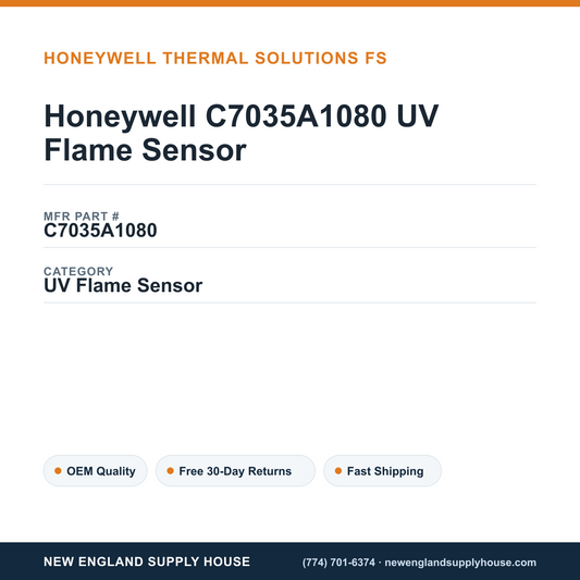 Honeywell C7035A1080 UV Flame Sensor — New England Supply House spec card [NESH-SPEC-CARD-V2]