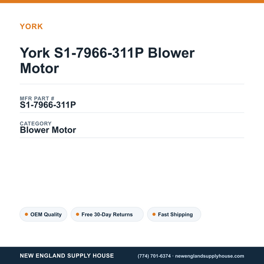 York S1-7966-311P Blower Motor — New England Supply House spec card [NESH-SPEC-CARD-V2]