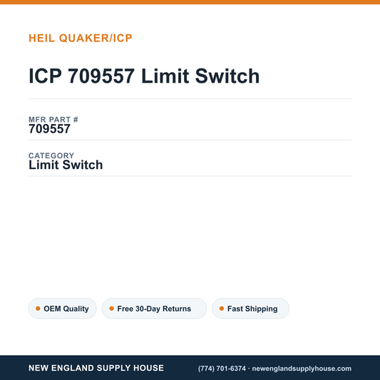 ICP 709557 Limit Switch — New England Supply House spec card [NESH-SPEC-CARD-V2]