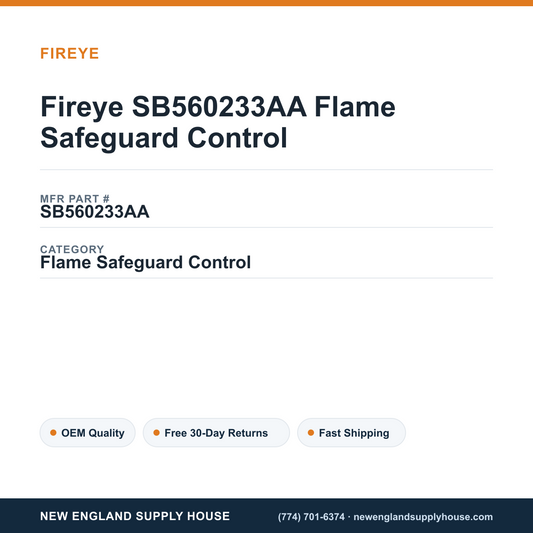 Fireye SB560233AA Flame Safeguard Control — New England Supply House spec card [NESH-SPEC-CARD-V2]