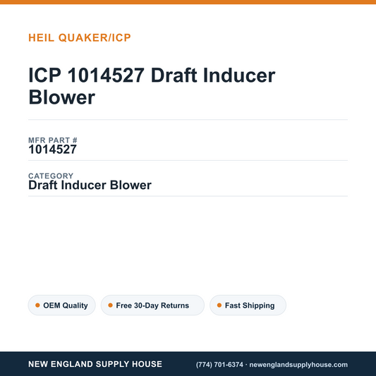 ICP 1014527 Draft Inducer Blower — New England Supply House spec card [NESH-SPEC-CARD-V2]