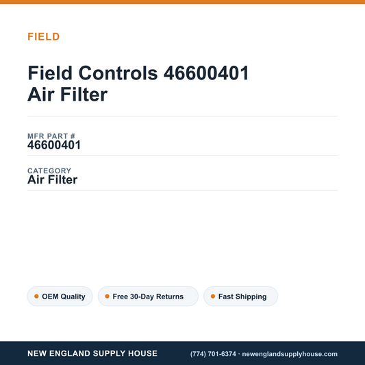 Field Controls 46600401 Air Filter — New England Supply House spec card [NESH-SPEC-CARD-V2]