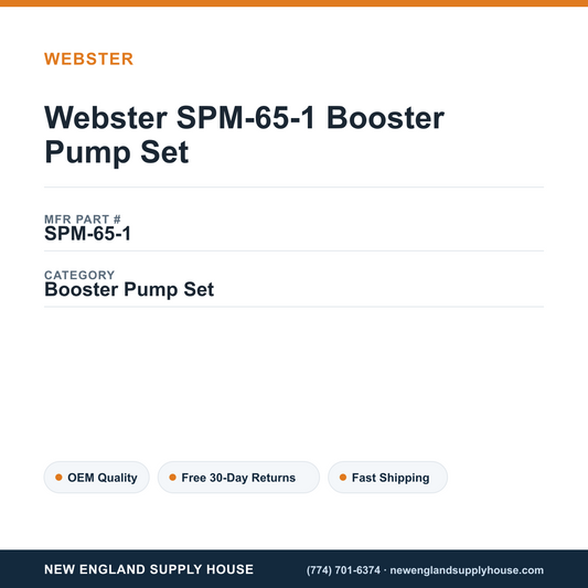 Webster SPM-65-1 Booster Pump Set — New England Supply House spec card [NESH-SPEC-CARD-V2]