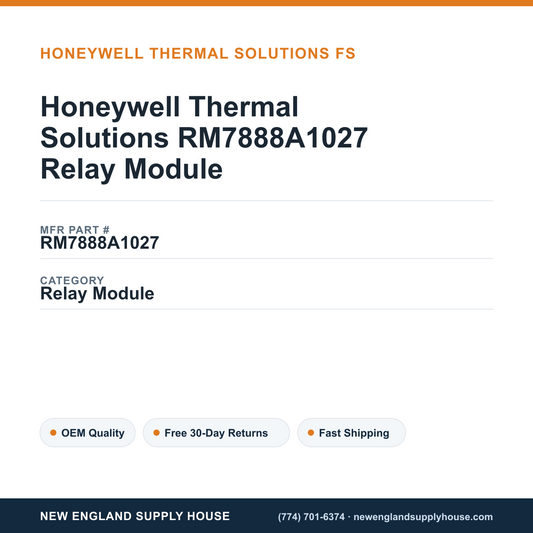 Honeywell Thermal Solutions RM7888A1027 Relay Module — New England Supply House spec card [NESH-SPEC-CARD-V2]