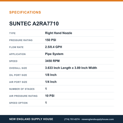 SunTec A2RA7710 Fuel Pump specifications — New England Supply House [NESH-SPECTABLE-V1]