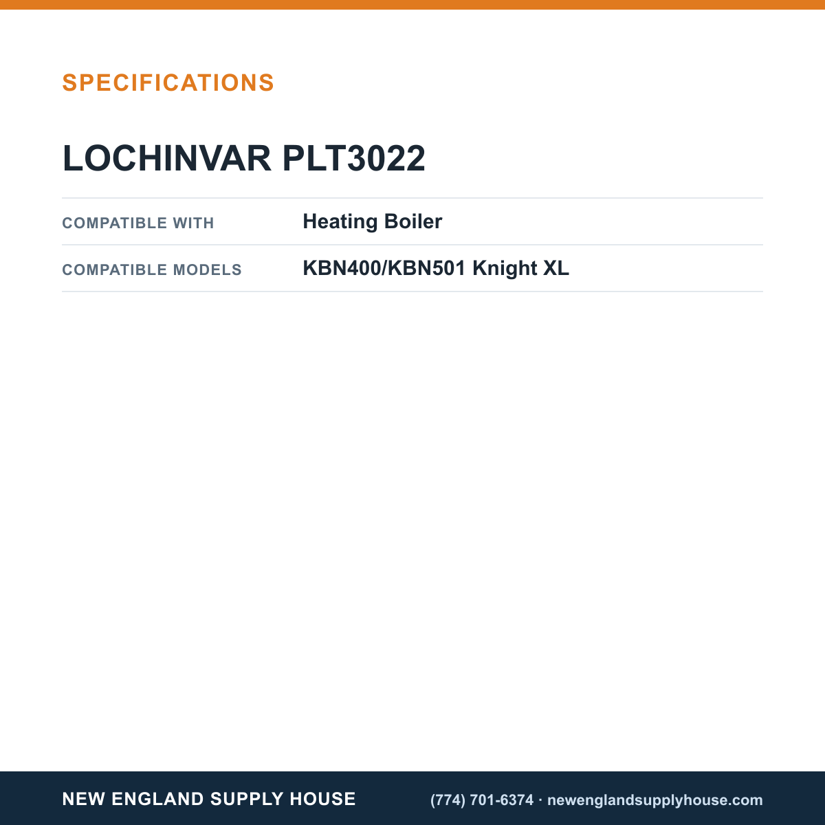 Lochinvar PLT3022 Heating Boiler Flame Sensor specifications — New England Supply House [NESH-SPECTABLE-V1]