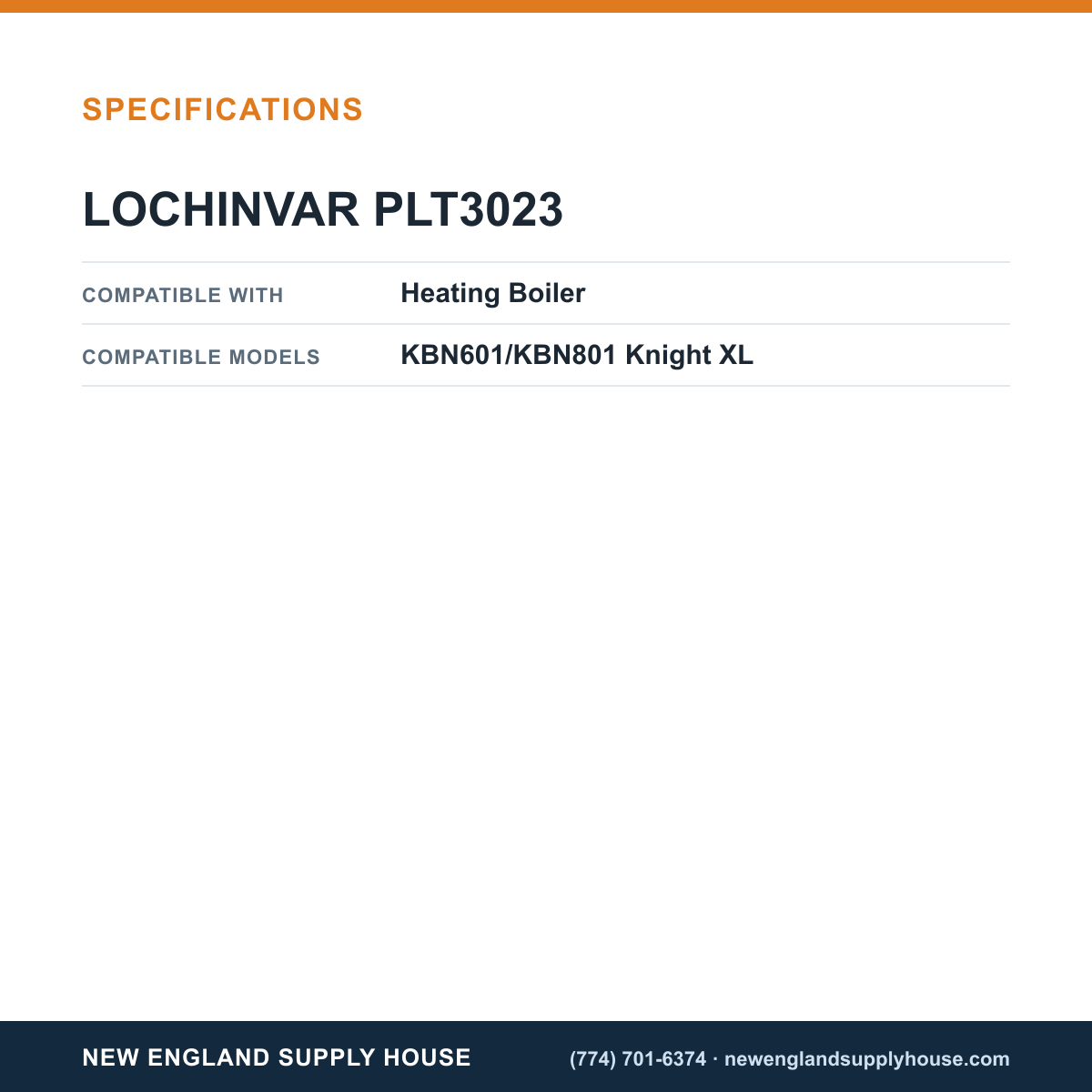Lochinvar PLT3023 Heating Boiler Flame Sensor specifications — New England Supply House [NESH-SPECTABLE-V1]