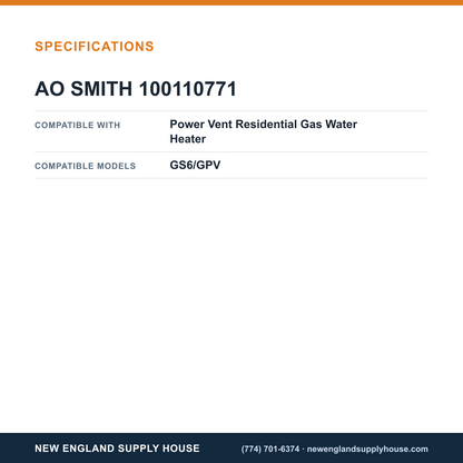 AO Smith 100110771 Water Heater Hot Surface Igniter Assembly Kit specifications — New England Supply House [NESH-SPECTABLE-V1]