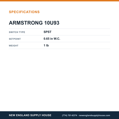 Armstrong 10U93 Pressure Switch Kit specifications — New England Supply House [NESH-SPECTABLE-V1]