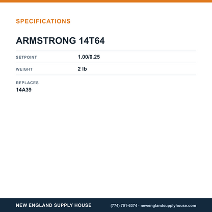 Armstrong 14T64 Pressure Switch specifications — New England Supply House [NESH-SPECTABLE-V1]
