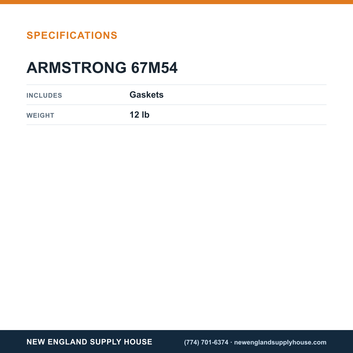 Armstrong 67M54 Draft Inducer Blower Assembly specifications — New England Supply House [NESH-SPECTABLE-V1]