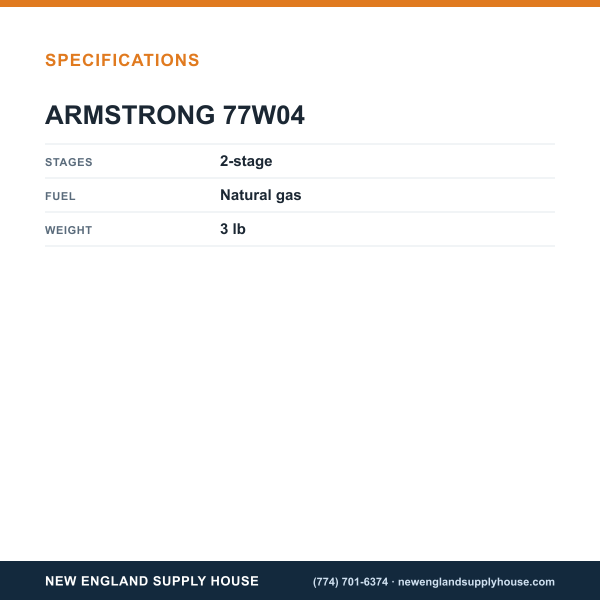 Armstrong 77W04 Gas Valve specifications — New England Supply House [NESH-SPECTABLE-V1]