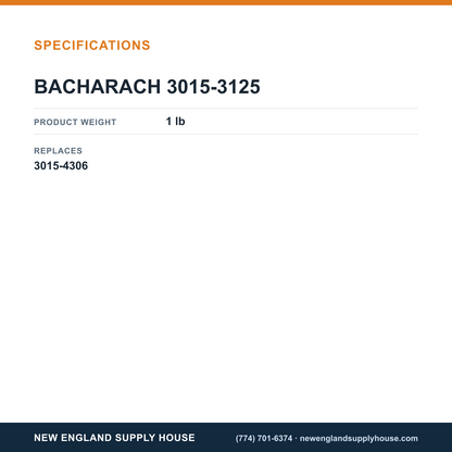 Bacharach 3015-3125 Charcoal Filter Assembly specifications — New England Supply House [NESH-SPECTABLE-V1]