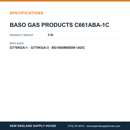 Baso Gas Products C661ABA-1C Intermittent Pilot Ignition Control specifications — New England Supply House [NESH-SPECTABLE-V1]