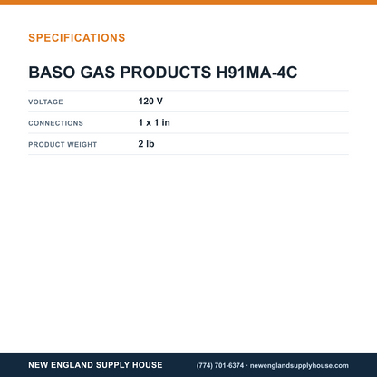 Baso Gas Products H91MA-4C Automatic Valve specifications — New England Supply House [NESH-SPECTABLE-V1]