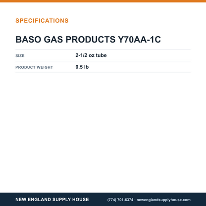 Baso Y70AA-1C Gas Valve Thread Grease specifications — New England Supply House [NESH-SPECTABLE-V1]