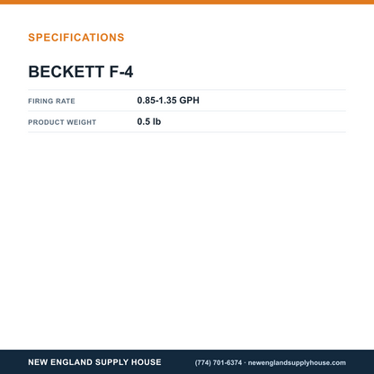 Beckett F-4 Oil Burner Head specifications — New England Supply House [NESH-SPECTABLE-V1]