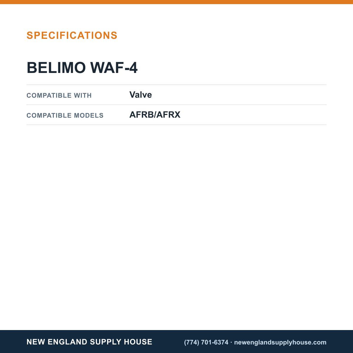 Belimo WAF-4 Valve Linkage Kit specifications — New England Supply House [NESH-SPECTABLE-V1]