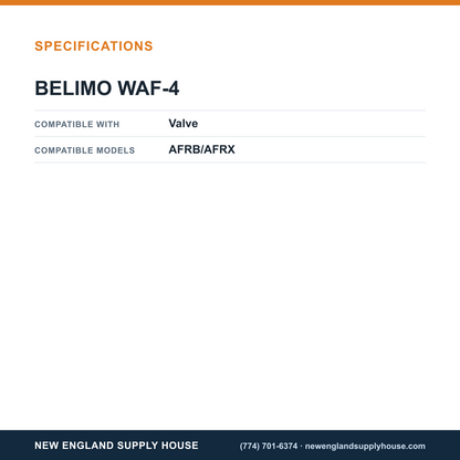 Belimo WAF-4 Valve Linkage Kit specifications — New England Supply House [NESH-SPECTABLE-V1]